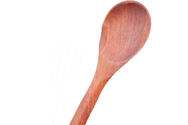 Hero image of a wooden spoon - menu design
